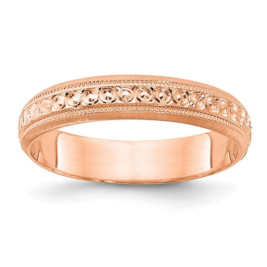 14K 3MM Etched Wedding Band
