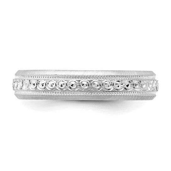 14K 3.75MM Etched Wedding Band