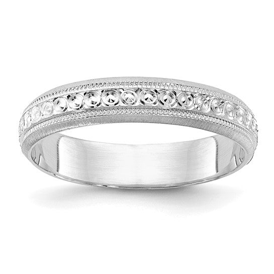14K 3.75MM Etched Wedding Band