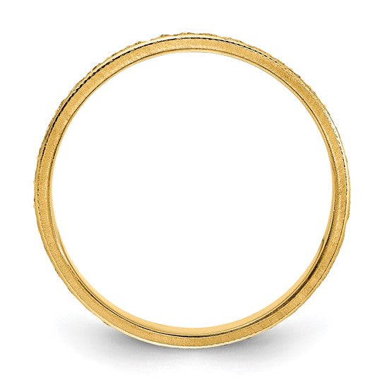 14K 3MM Etched Wedding Band