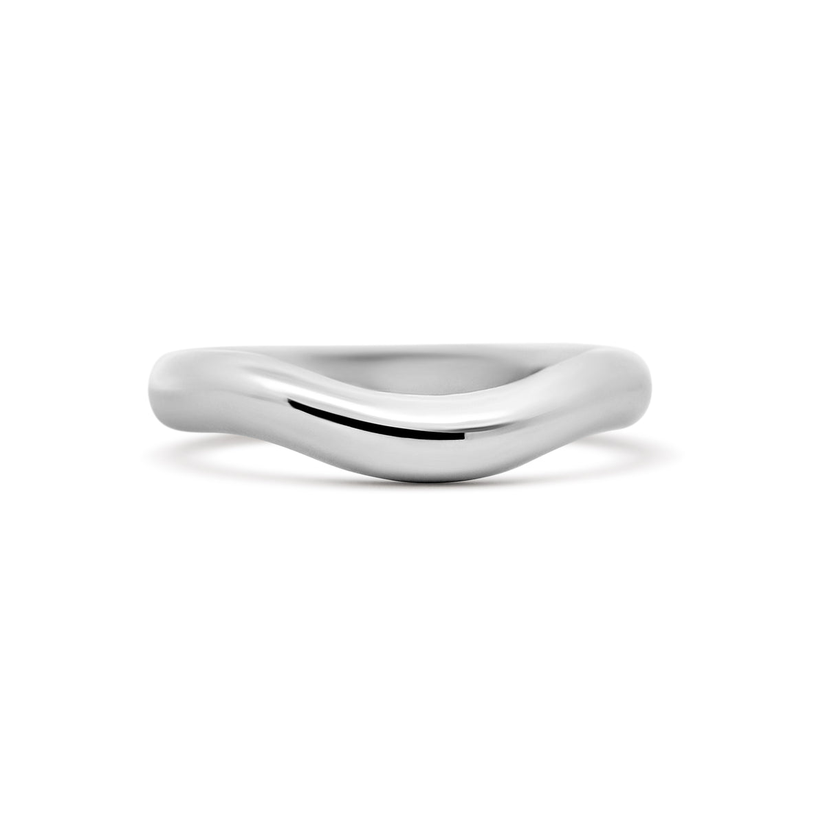 14K White Gold Curved Dome Wedding Band – Joe Kassab Custom Design