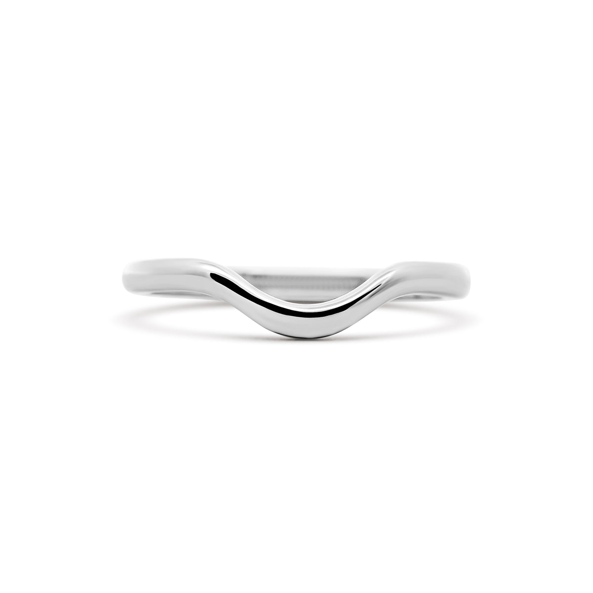 14K White Gold Curved Wedding Band – Joe Kassab Custom Design