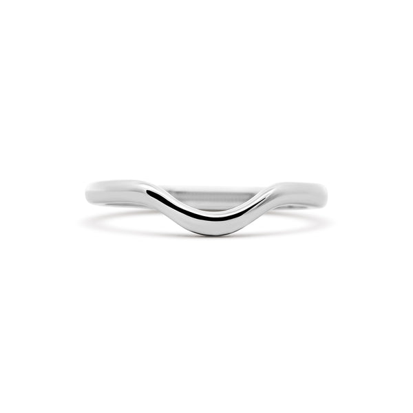 14K White Gold Curved Wedding Band – Joe Kassab Custom Design