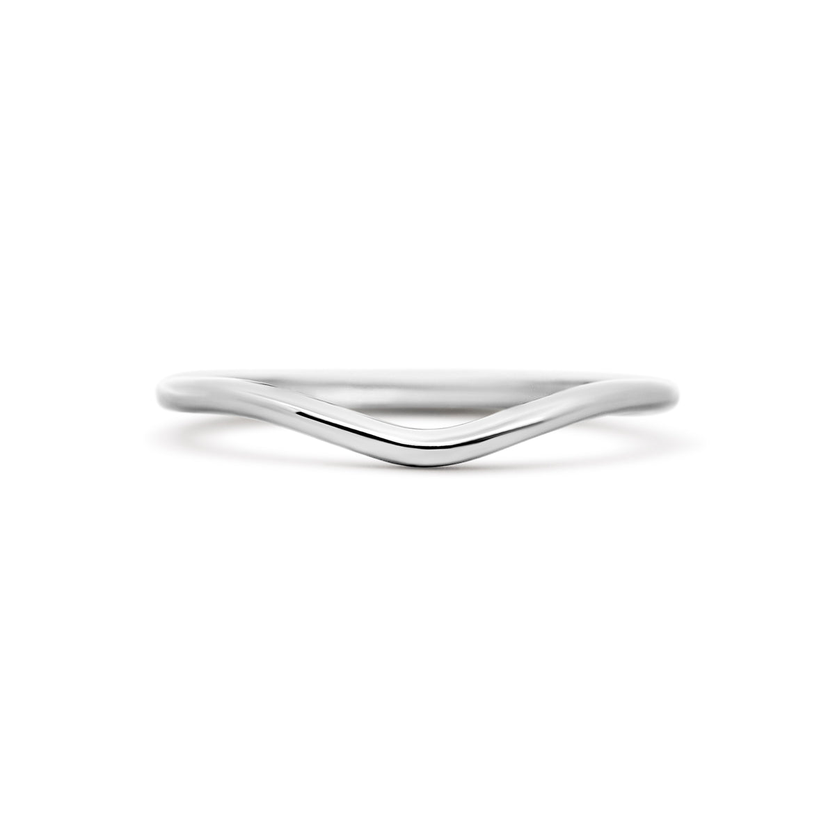 14K White Gold Curved Wedding Band – Joe Kassab Custom Design