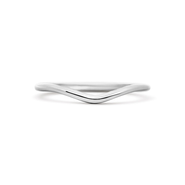 14K White Gold Curved Wedding Band – Joe Kassab Custom Design
