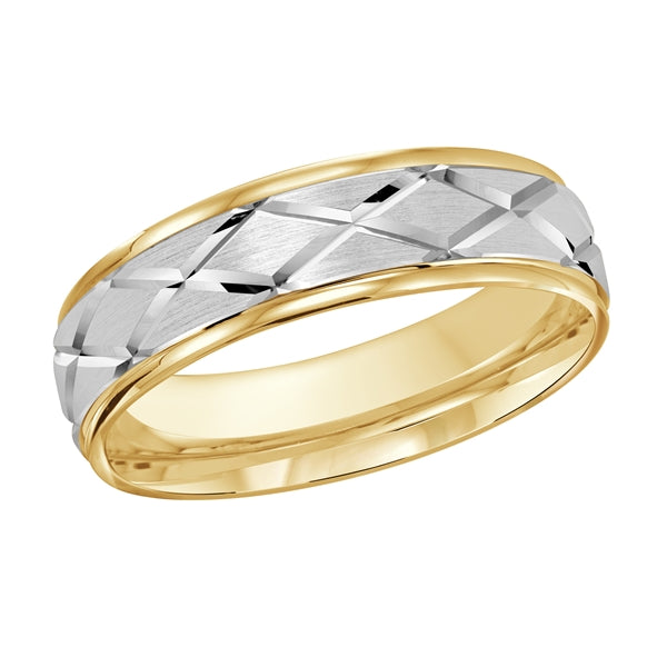 The Marquise 14 Karat Yellow & White Gold Wedding Band