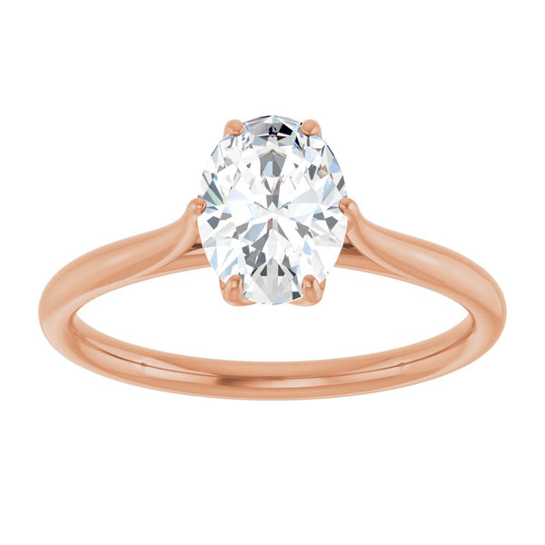 14K Rose Gold Floral Style Engagement Ring | Elegant Bridal Design