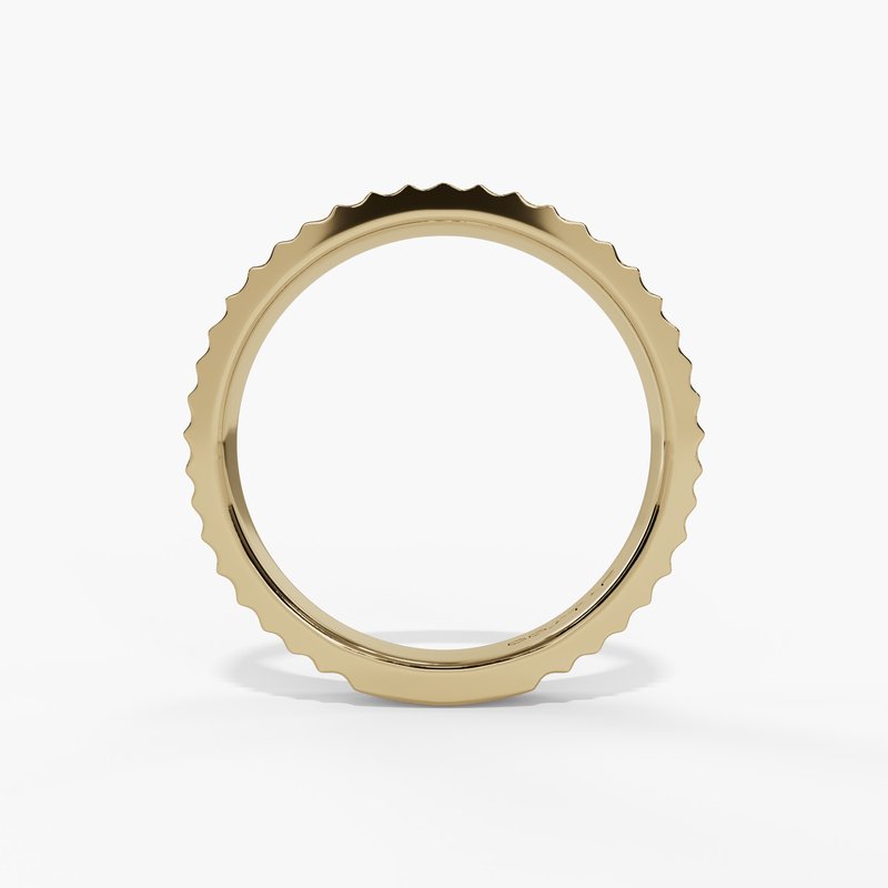 14K Yellow Gold Lined Wedding/Stacking Band
