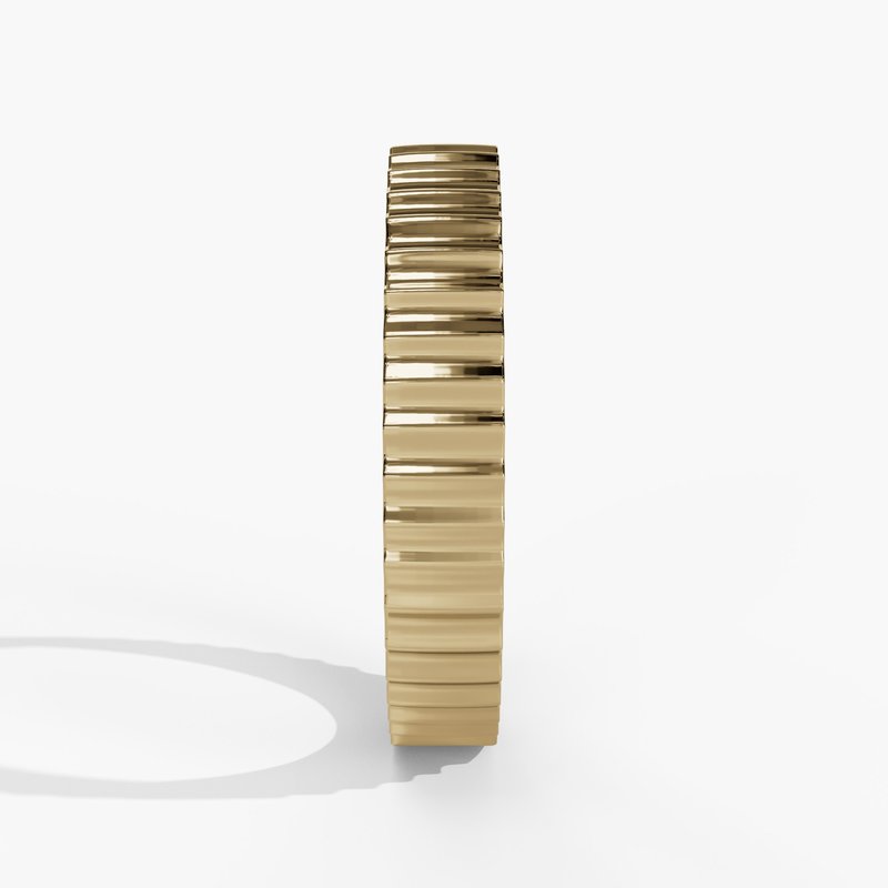 14K Yellow Gold Lined Wedding/Stacking Band