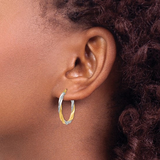 Contemporary Twist Hoop Earrings