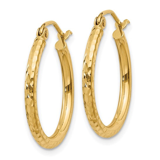 Classic Diamond Cut Hoop Earrings