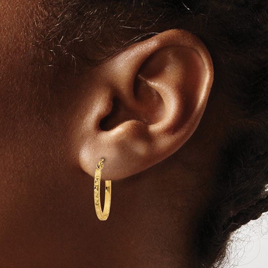 Contemporary Oval Diamond Cut Hoop Earrings