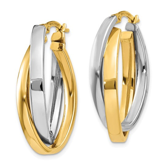 Contemporary Oval Hoop Earrings