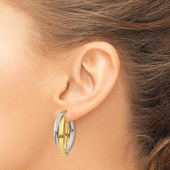 Contemporary Oval Hoop Earrings