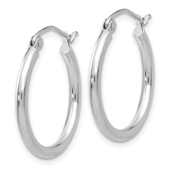 14K White Gold 2mm Hoop Earrings