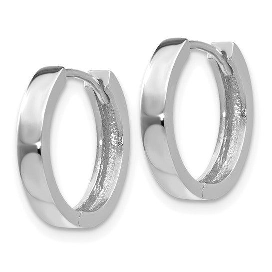 14K White Gold Hinged Hoop Earrings