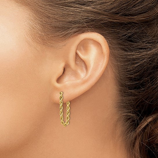 14K Yellow Gold Rope Dangle Earrings | Joe Kassab Jewelers