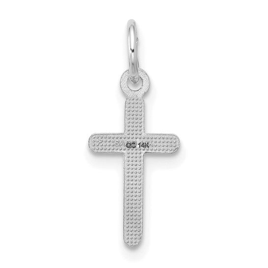 14 Karat White Gold Polished Cross Pendant | Joe Kassab Jewelers
