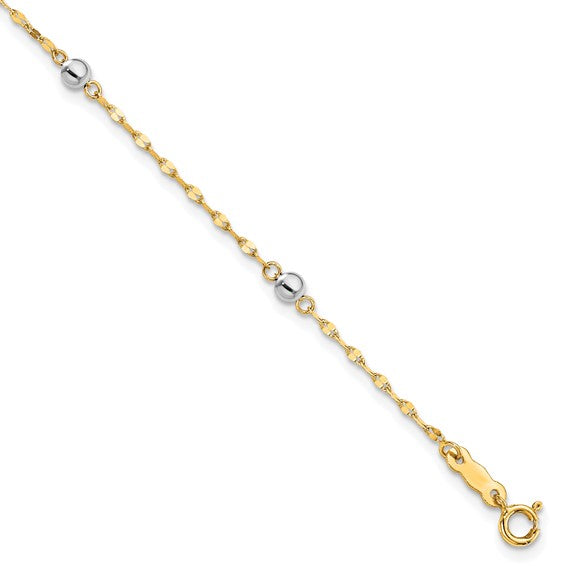14K White and Yellow Gold Fancy Link Bracelet | Joe Kassab Jewelers