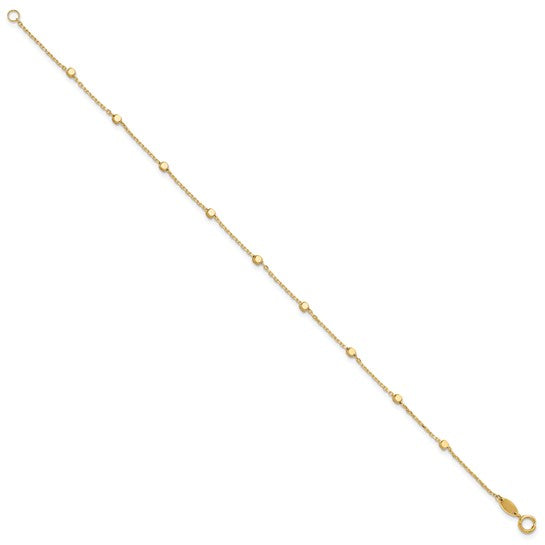 14K Yellow Gold Cube Bead Station Bracelet | Joe Kassab Jewelers
