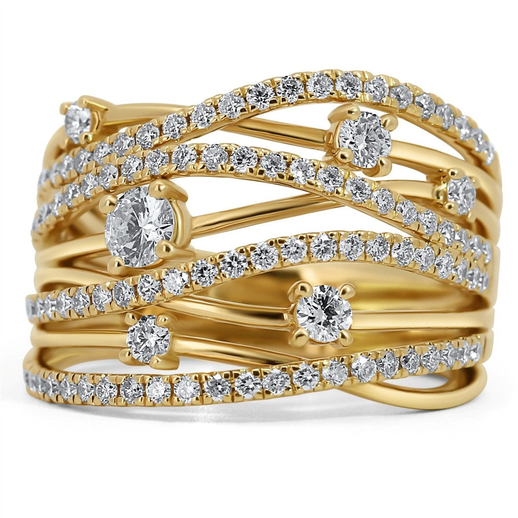 Contemporary Multi Row Fashion Ring