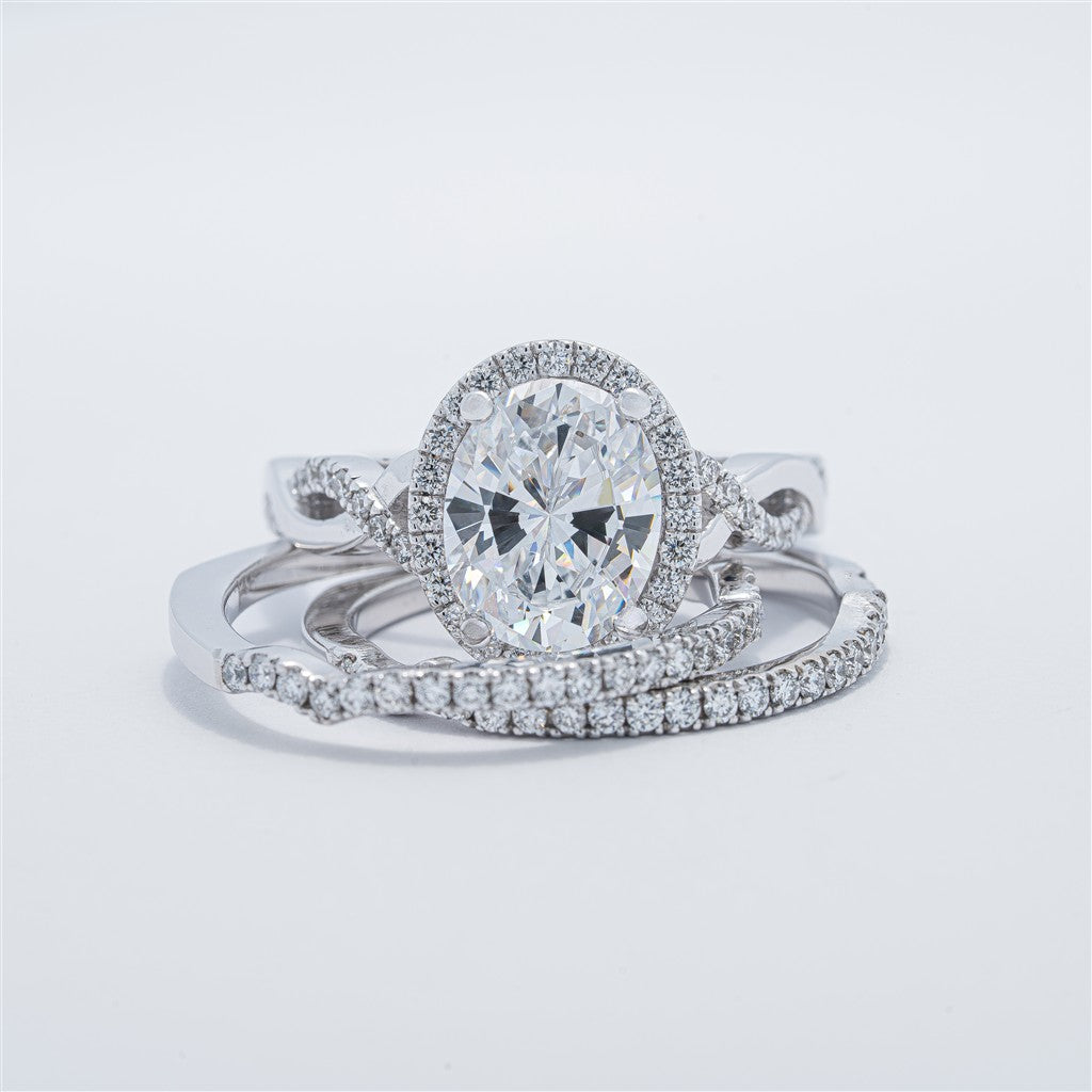 Three Piece Halo Wedding Set