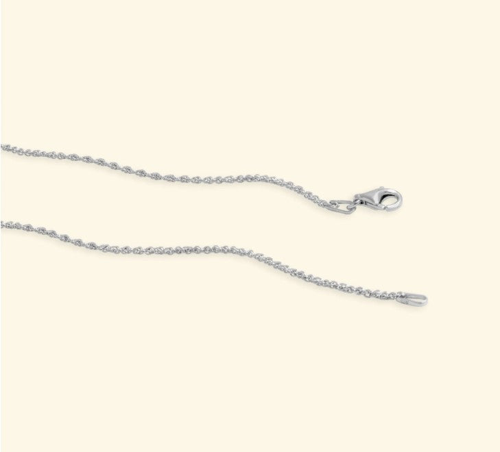 Rhodium Over Sterling Silver Rope Chain