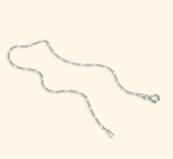 Rhodium Over Sterling Silver Figaro Bracelet
