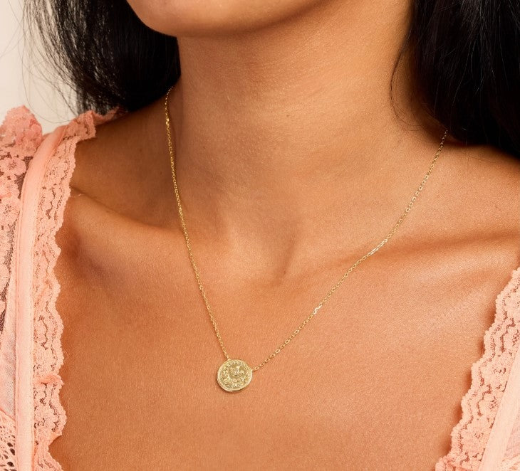 Gold Over Sterling Silver Coin Necklace
