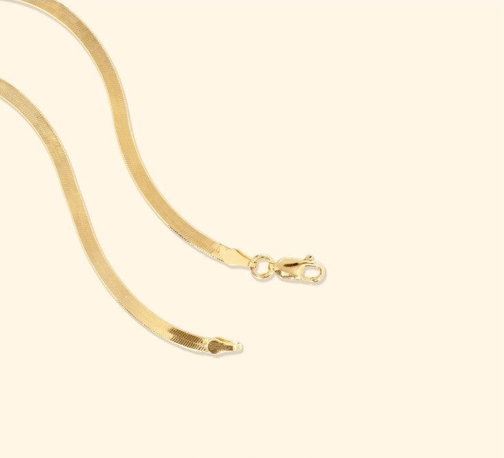 Gold Over Sterling Silver Herringbone Chain