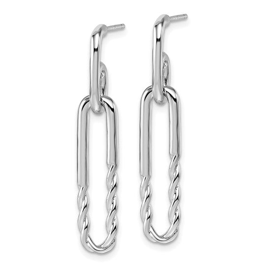 Sterling Silver Rhodium-Plated Twist Dangle Earrings | Joe Kassab Jewelers