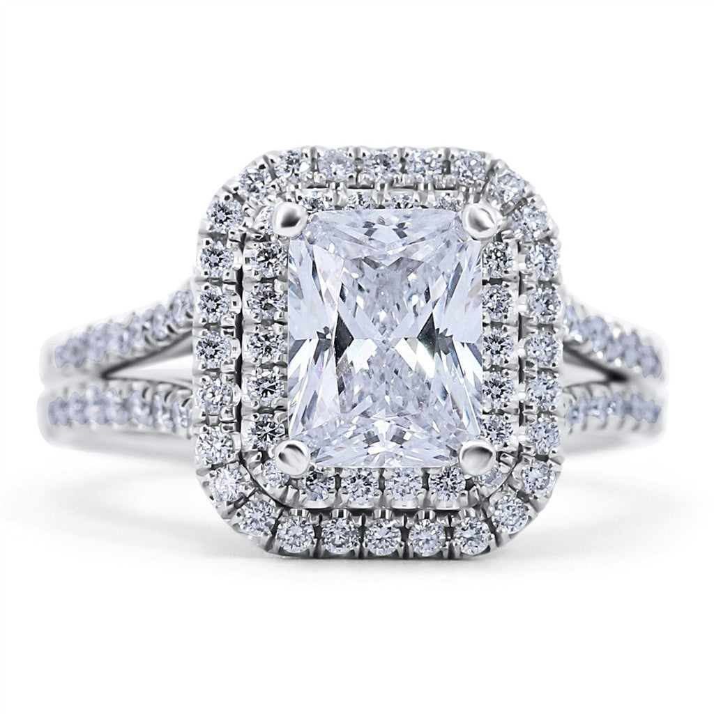 Vintage Double Halo Engagement Ring