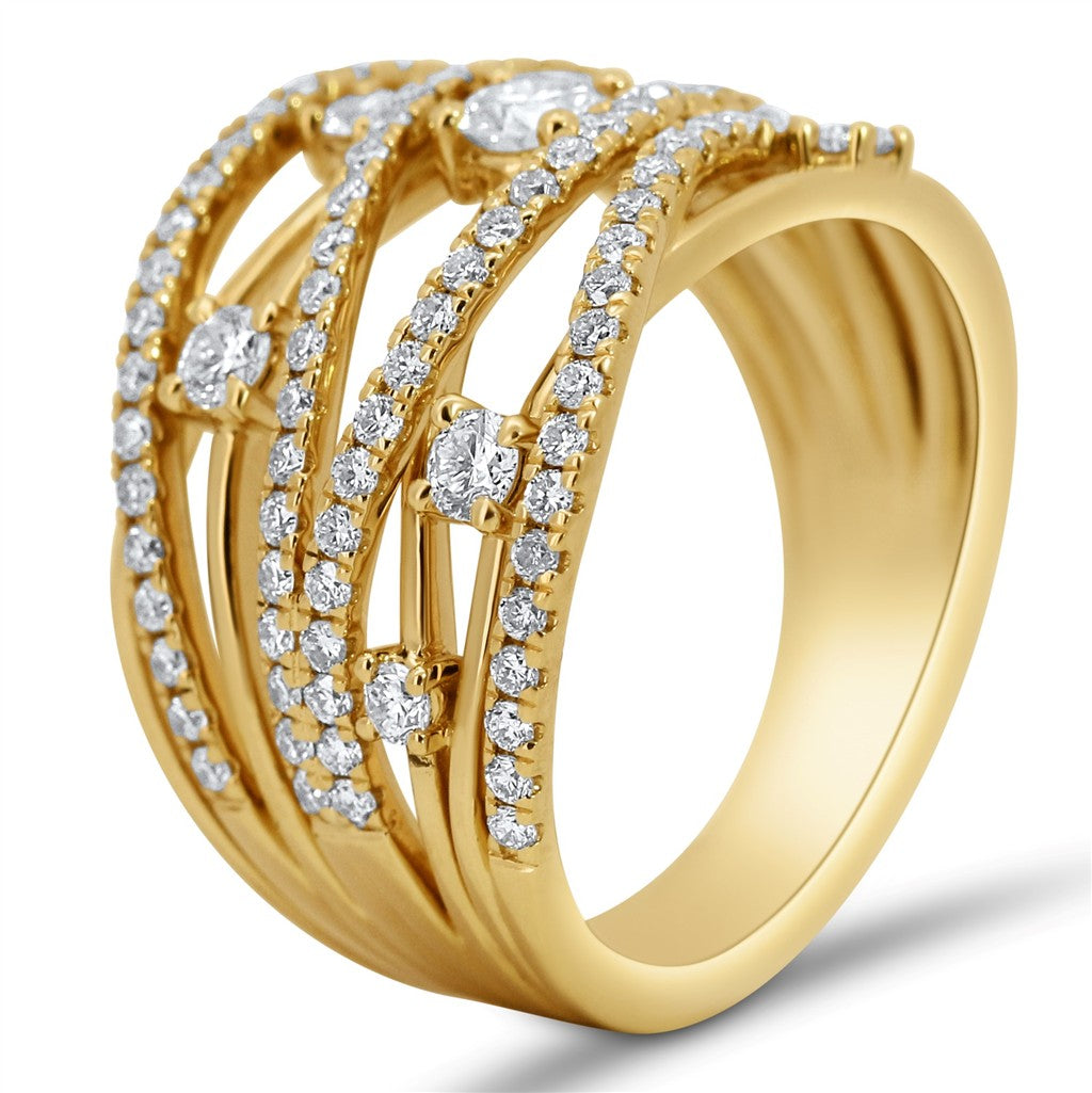 Contemporary Multi Row Fashion Ring