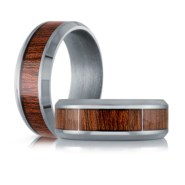 8mm Tantalum Wedding Band with Wood Center | Size 10