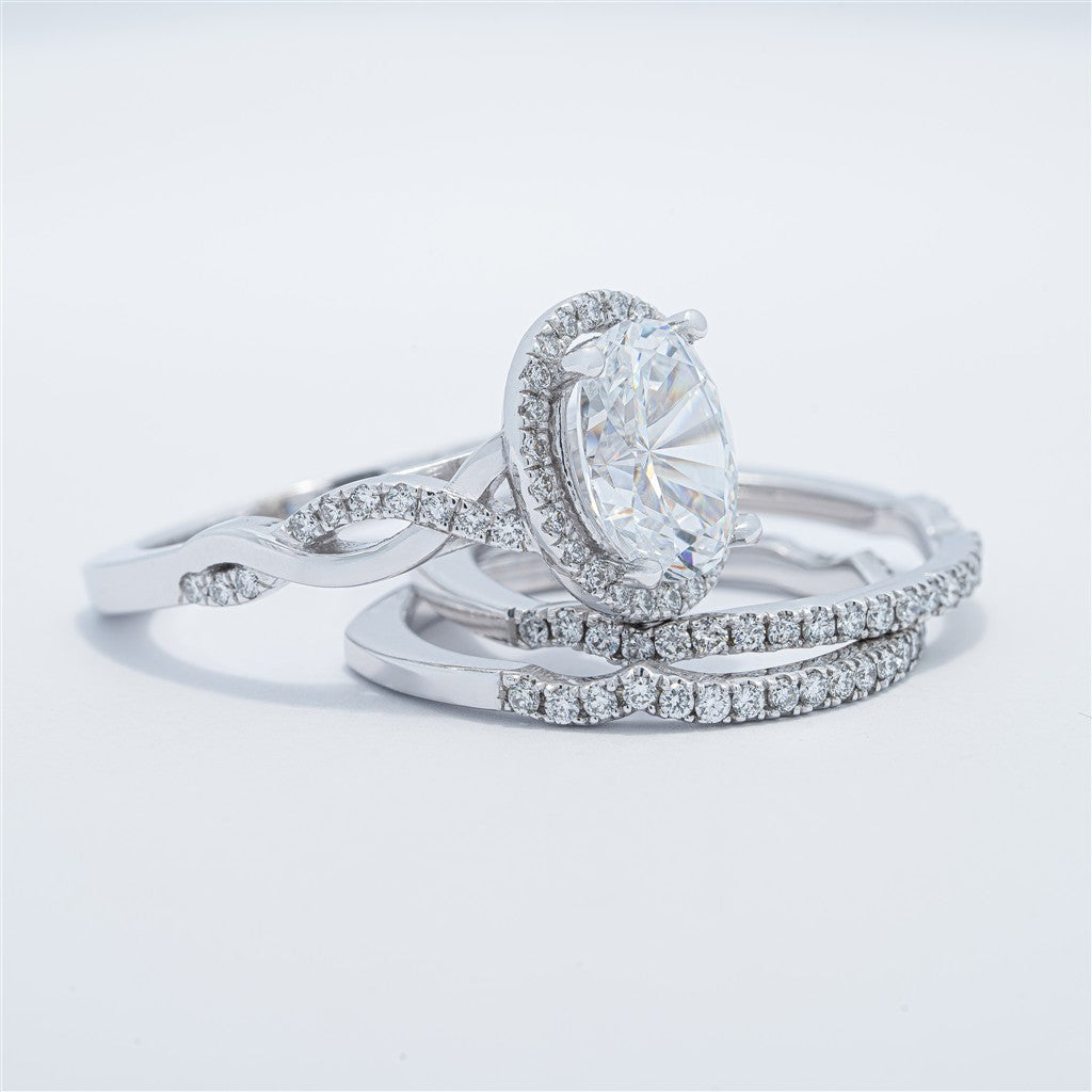 Three Piece Halo Wedding Set