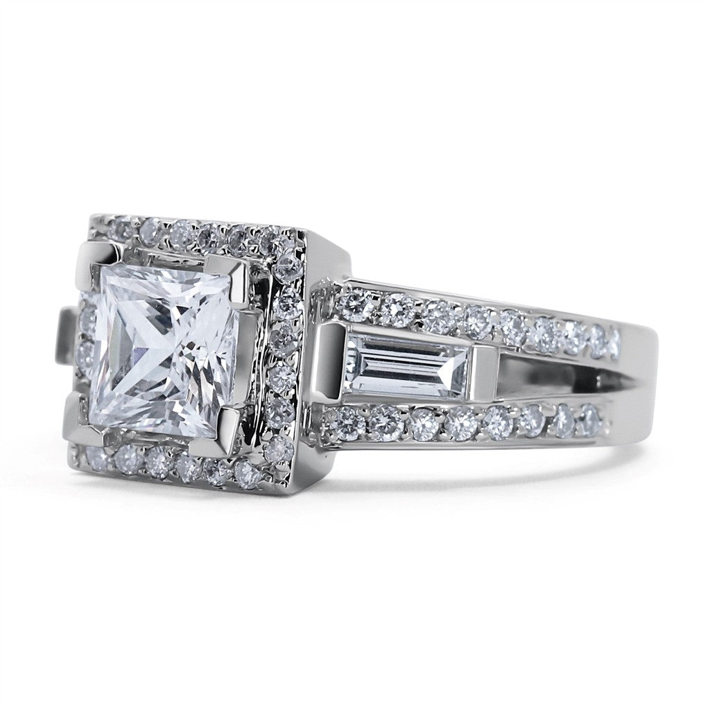 Square Halo Engagement Ring