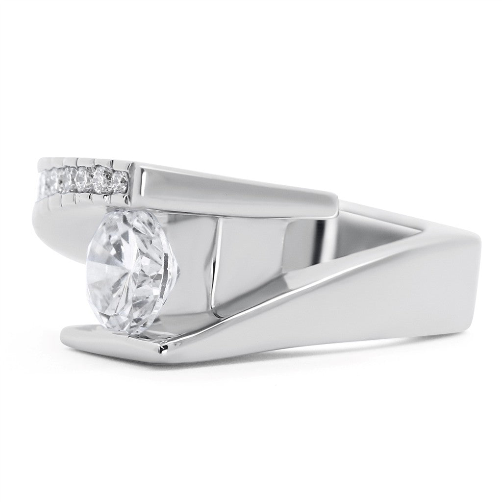Modern By-pass Engagement Ring