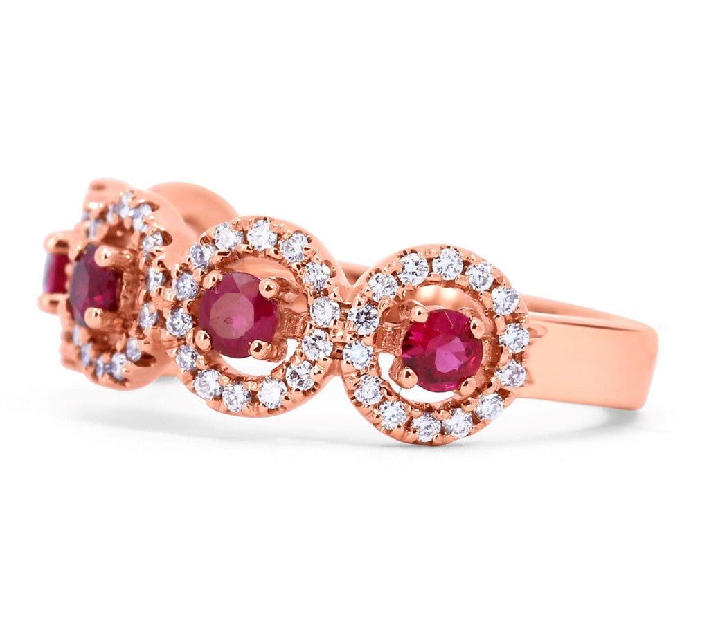 Contemporary Five Stone Halo Ring