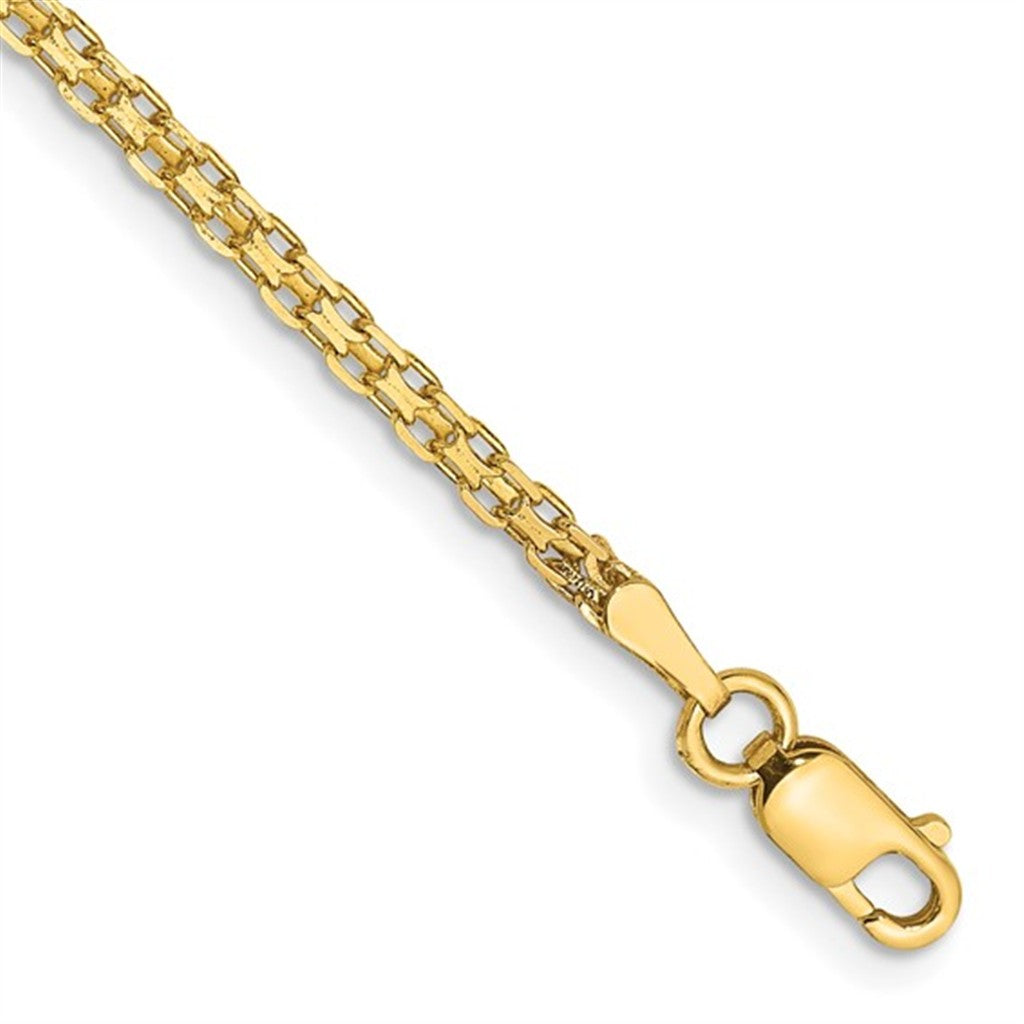 14 Karat Yellow Gold  Flat Link Bismark Women's Bracelet