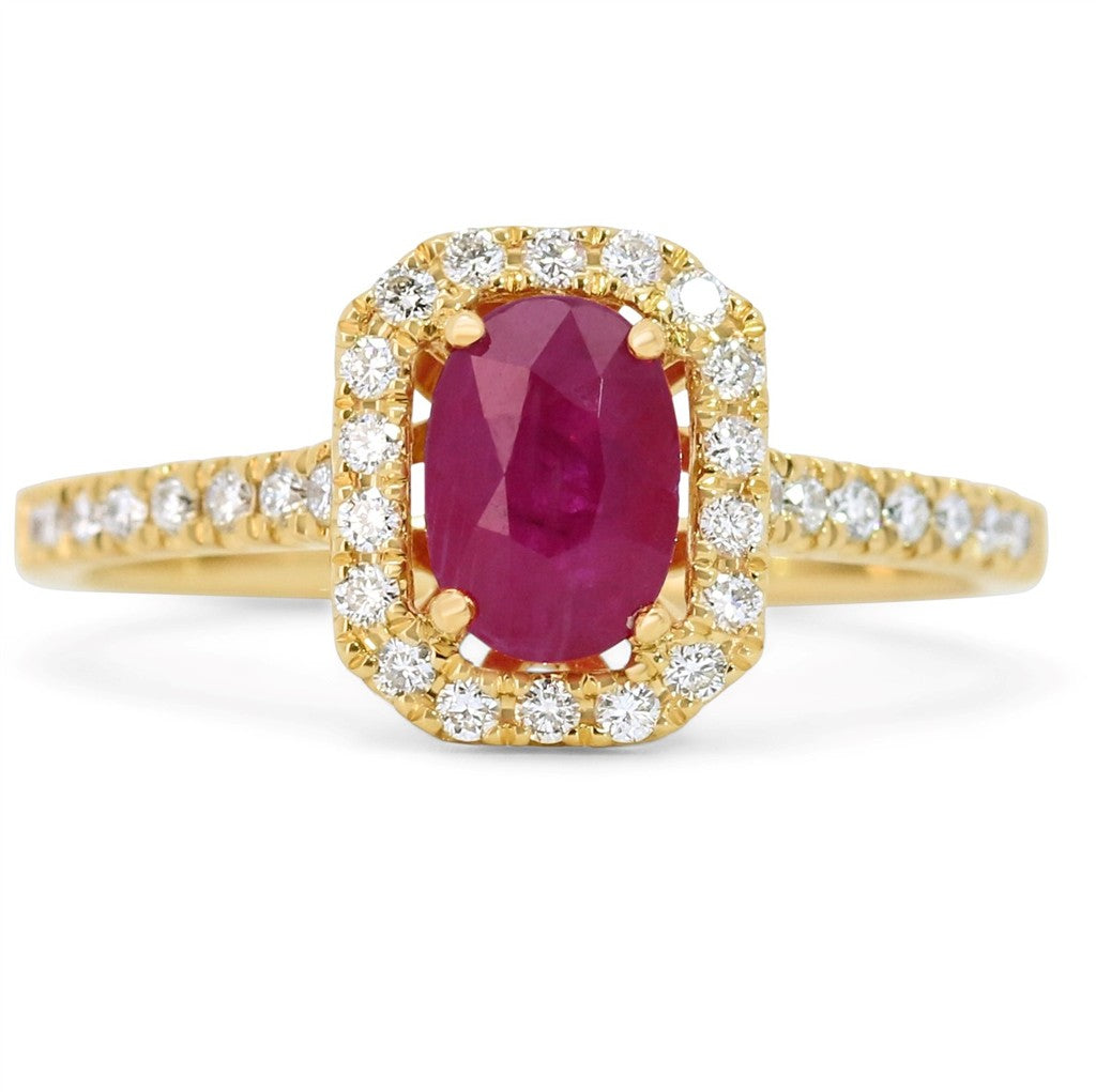 Vintage Halo Ruby Ring