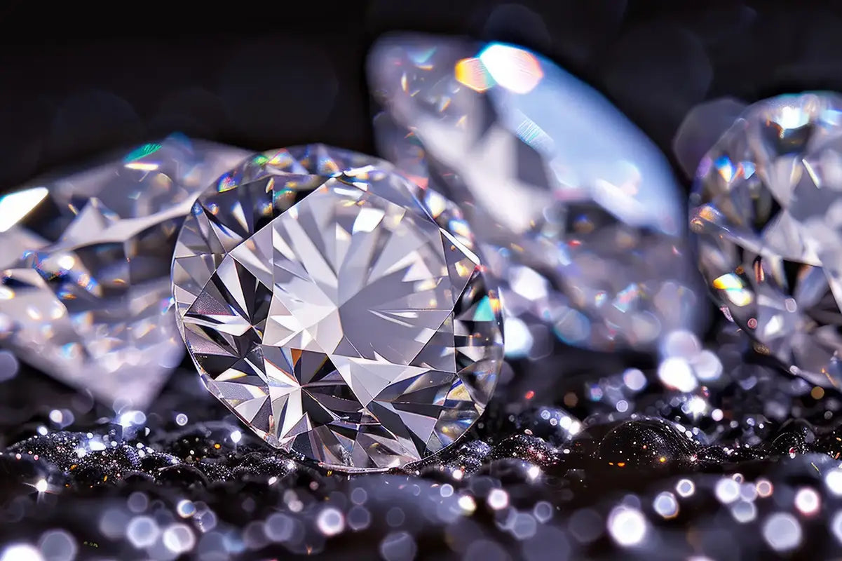 Close-up of diamonds at Joe Kassab Jewelers in Happy Valley, Oregon