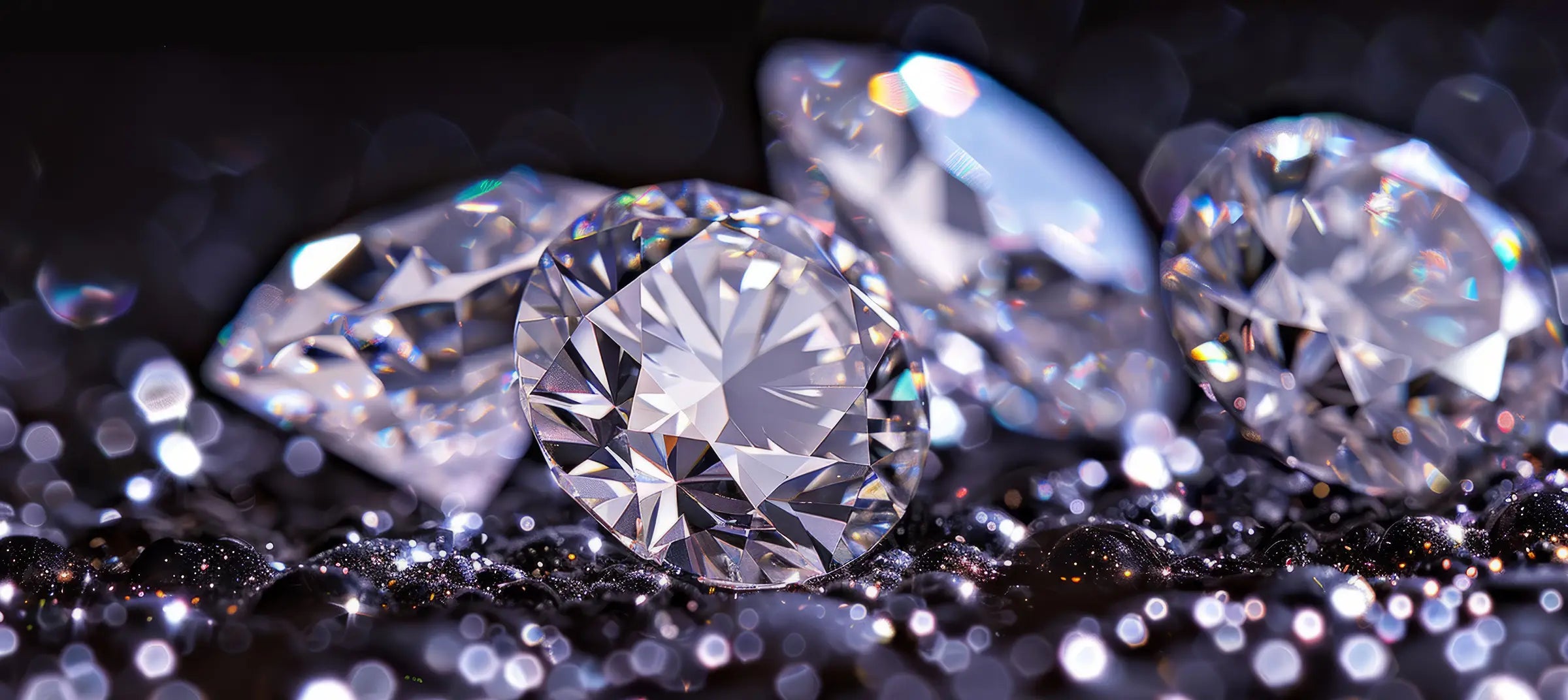 Close-up of multiple diamonds at Joe Kassab Jewelers in Happy Valley, Oregon