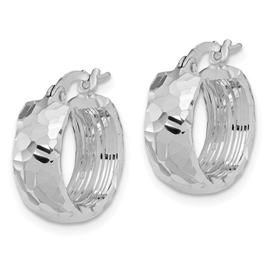 Contempoary Textured Hoop Earrings