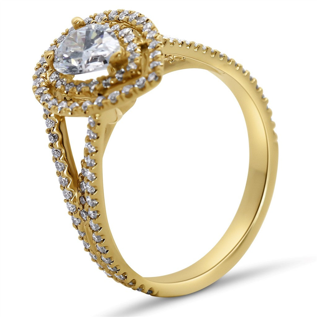 Vintage Double Halo Engagement Ring