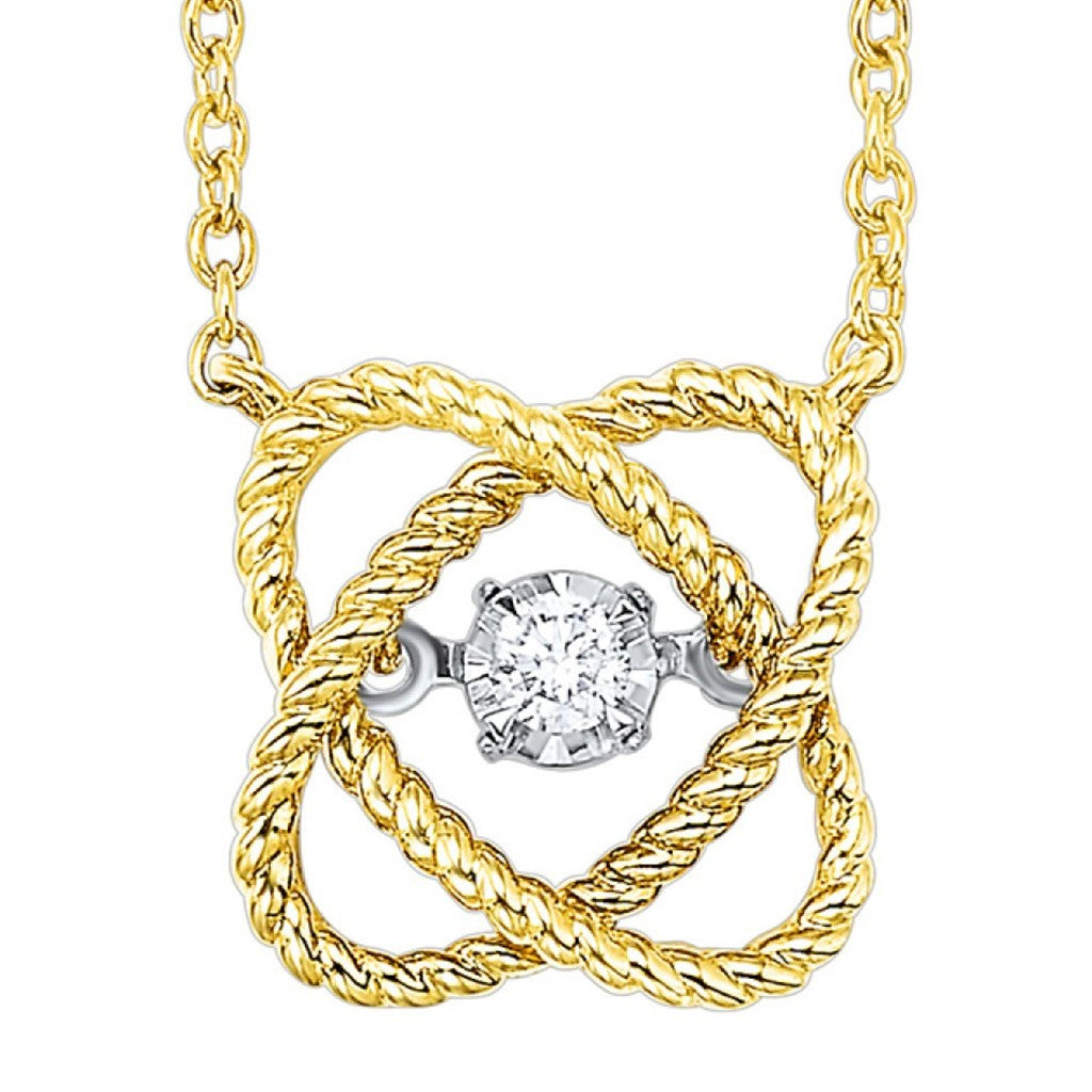 Celtic Knot Inspired Dancing Diamond Necklace 18"