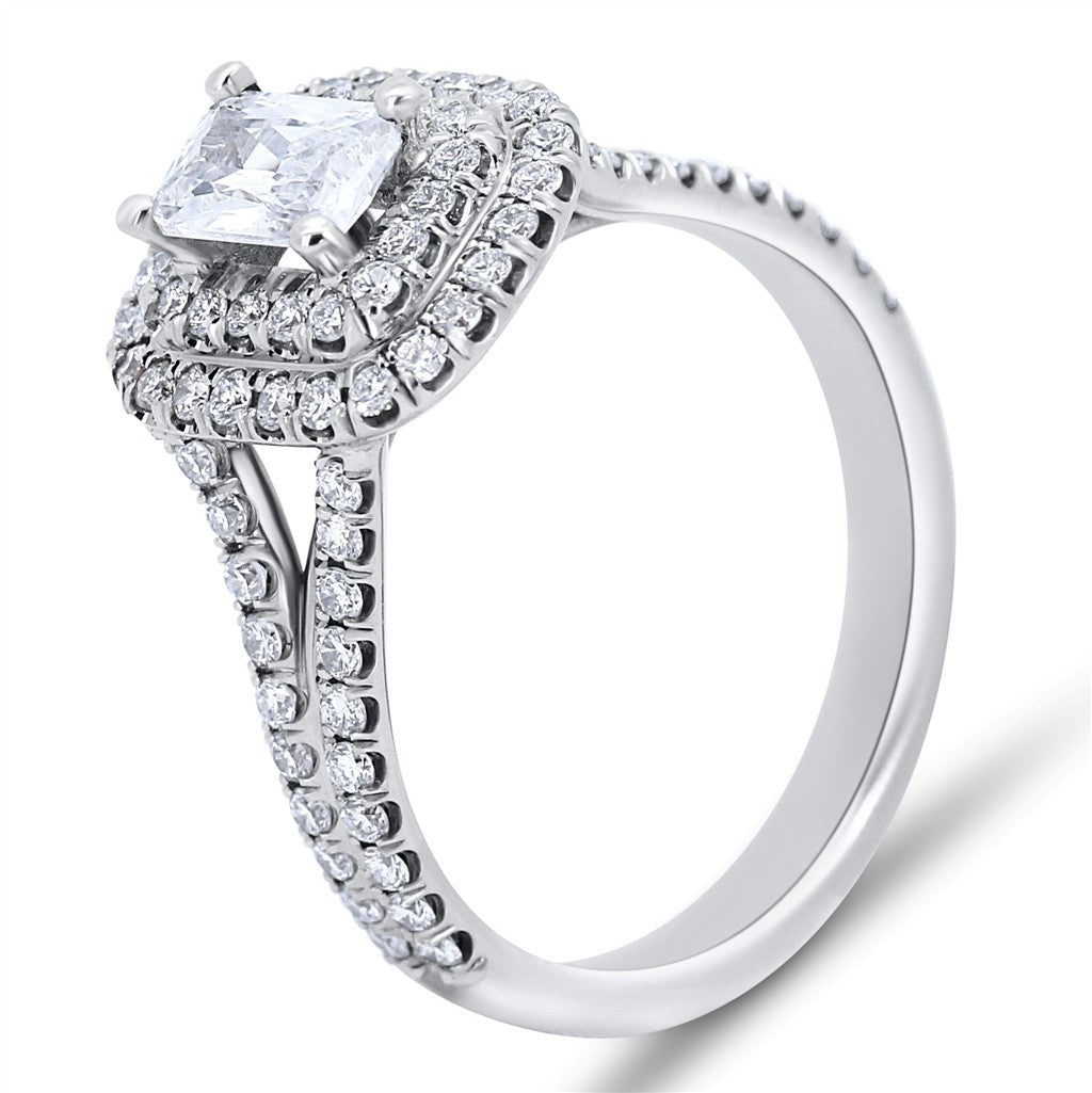 Vintage Double Halo Engagement Ring