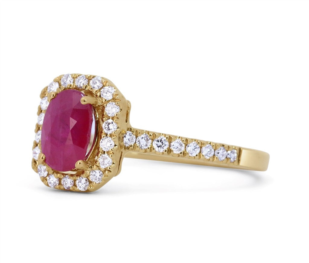 Vintage Halo Ruby Ring