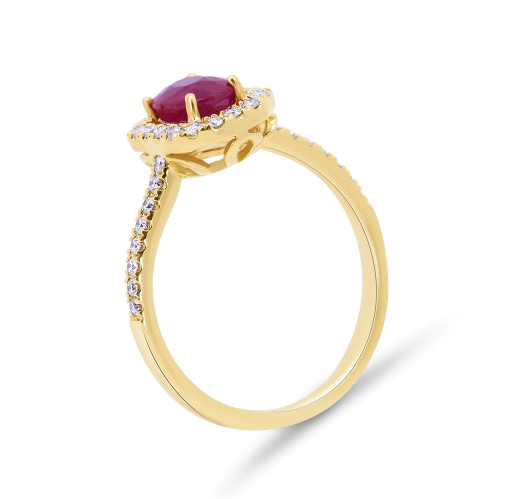 Vintage Halo Ruby Ring
