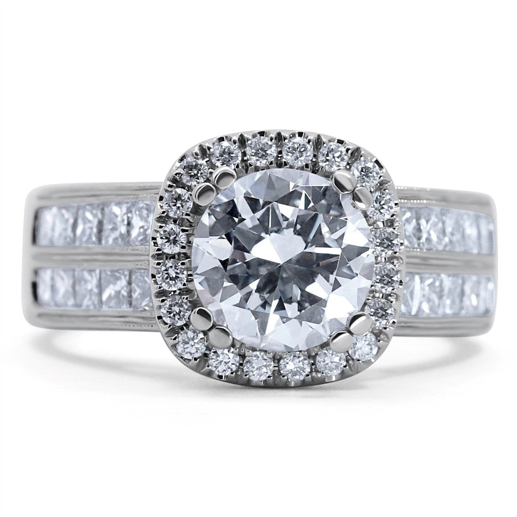 Contemporary Halo Engagement Ring