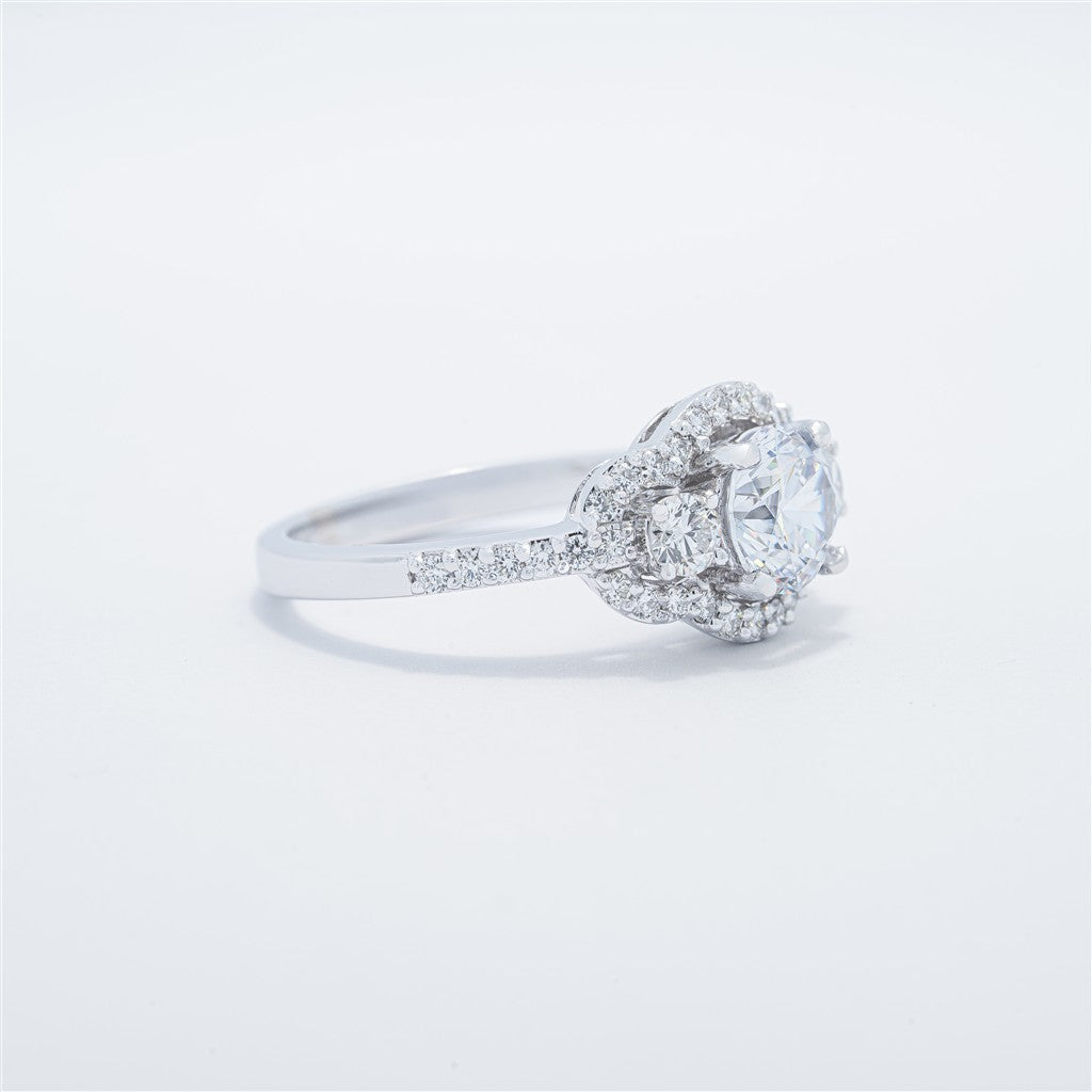 Vintage Halo Engagement Ring